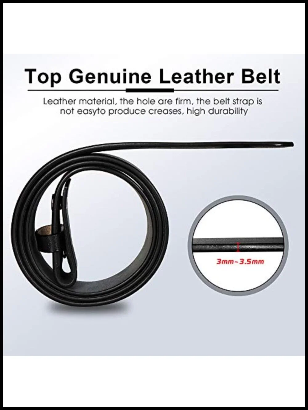 Western Leather Belt for Men Cowboy Style with Alloy Buckle Adjustable 24-42